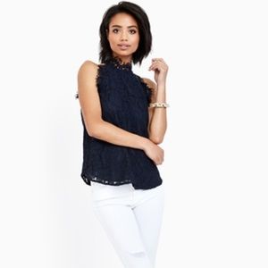{Olivia Grey} Adora High Neck Lace Top